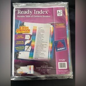 Avery Ready Index Multicolor Dividers, NWT, A-Z Dividers